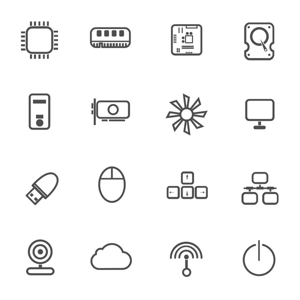 Iconos de dispositivos informáticos — Vector de stock