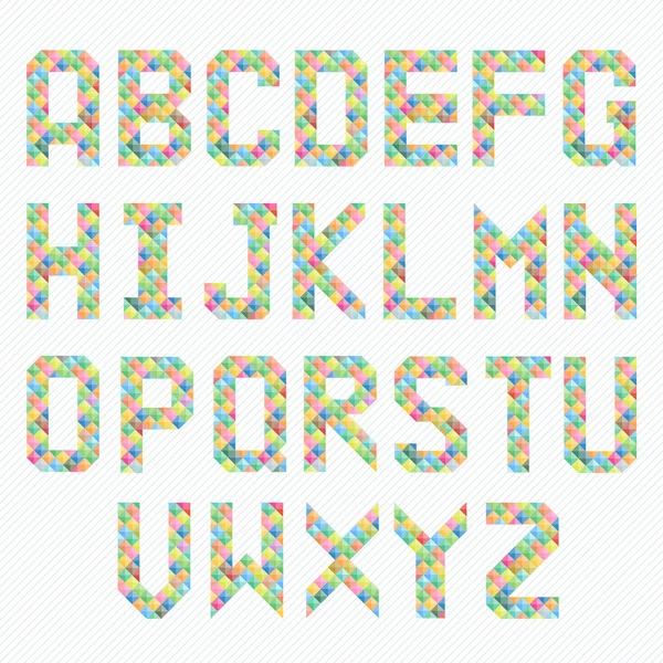 Alfabeto conjunto com diamante colorido abstrato, vector illustratio — Vetor de Stock