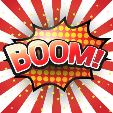 Bum, komik konuşma balonu. Vektör çizimi