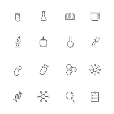 Bilim Ekipmanları ve Laboratuvar Simgeleri