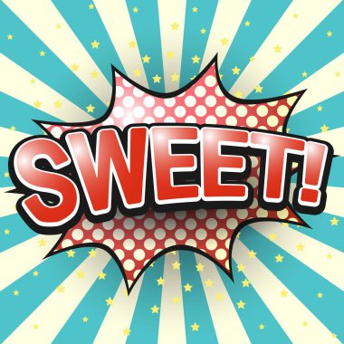 Tatlı, komik konuşma balonu. Vektör çizimi.