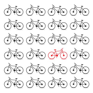 Farklı bisiklet. Zıt kavram.