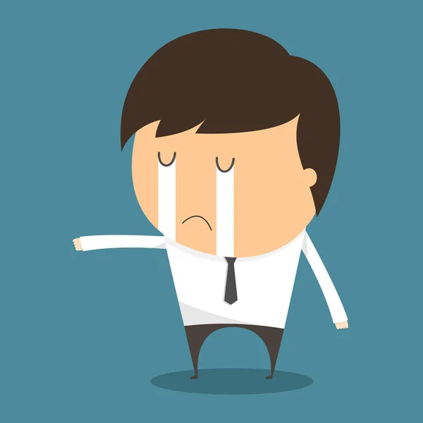 Businessman Fail and crying — Stock Vector