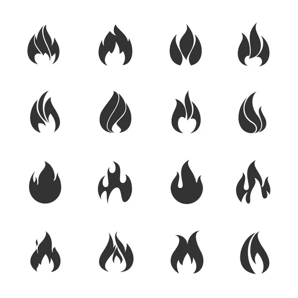 Fire black icons — Stock Vector