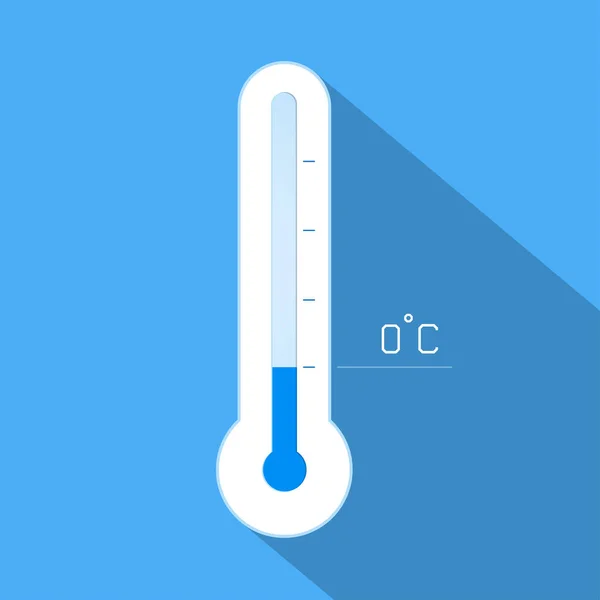 Termómetro temperatura fría de invierno. Ilustración vectorial . — Archivo Imágenes Vectoriales