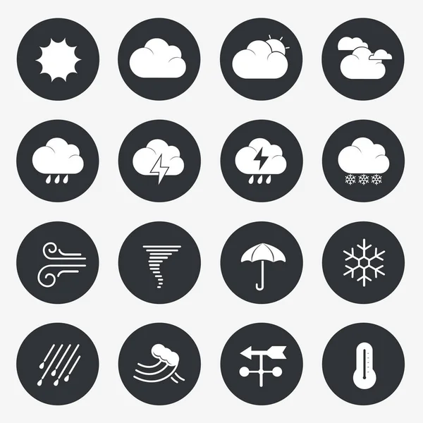 Weather Circle Icons — Stock Vector