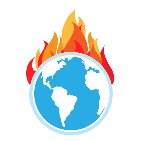 Global warming. Fire on Earth — Stock Vector