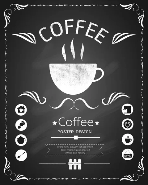 Koffie menu Blackboard design — Stockvector