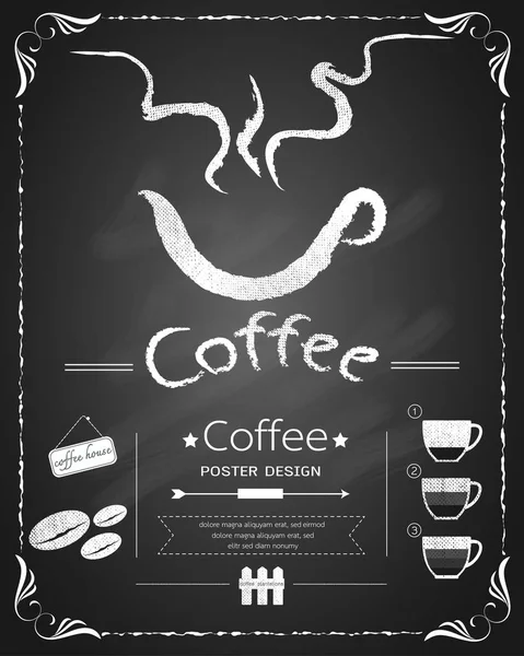 Kaffee Retro Tafel Design — Stockvektor