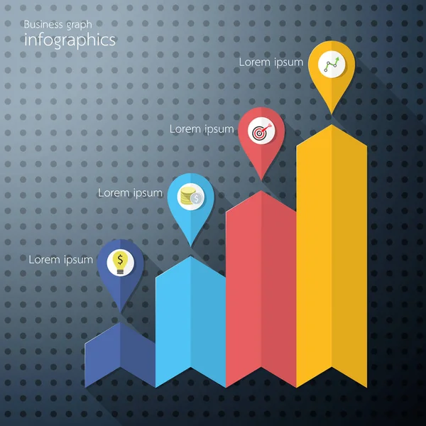 Infografías de la carta de crecimiento empresarial. Ilustración vectorial . — Vector de stock