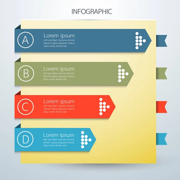 Infographics business arrow options. notebook style — Stock Vector