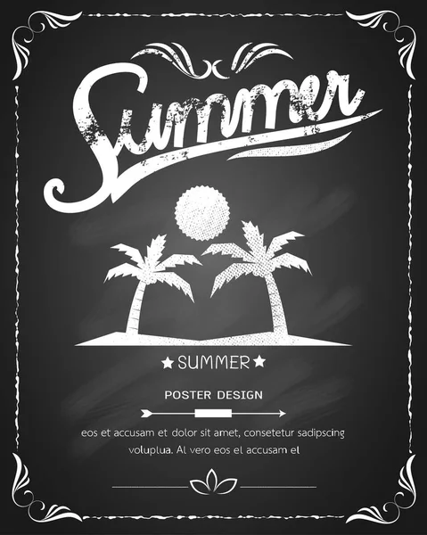 Diseño del cartel de verano pizarra — Vector de stock