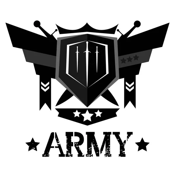 Diseño abstracto del emblema del ejército — Vector de stock