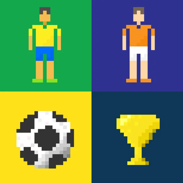 Icono abstracto de fútbol. Concepto Pixel . — Vector de stock