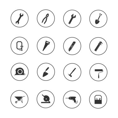 İnşaat Ekipmanları simge seti