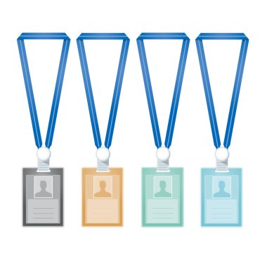 Kimlik kartları. 4 renk seti