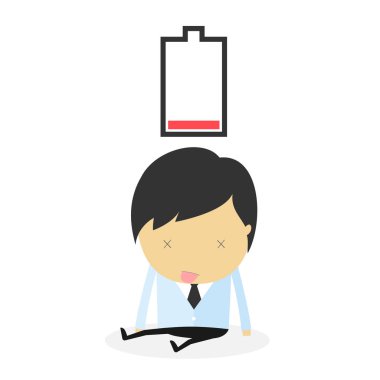 iş adamı başarısız. fikir kavramı düşük pil