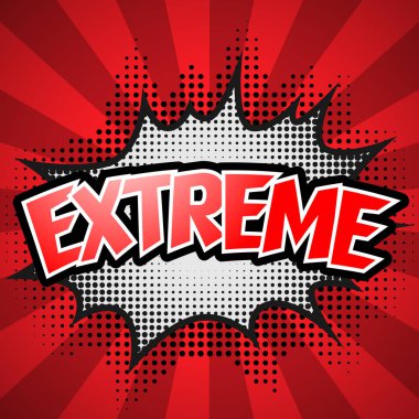 Komik Konuşma Balonu. Kırmızı Ekstrem. Vektör çizimi