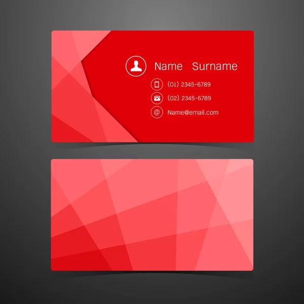 Cartes de visite Design polygonal rouge. Illustration vectorielle — Image vectorielle