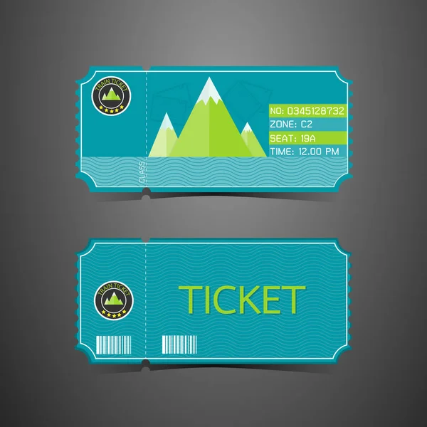 Ticket Mountain Park Retro Design Template — Stock Vector