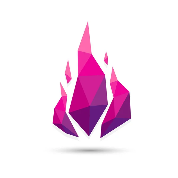 Abstract fire triangle purple geometric design — Stock Vector