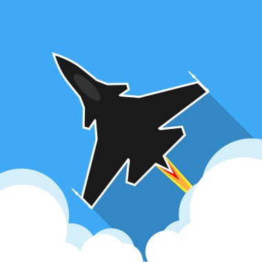 Gökyüzünde uçan jet savaş uçağı