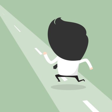 Başarıya giden yolda koşan işadamı