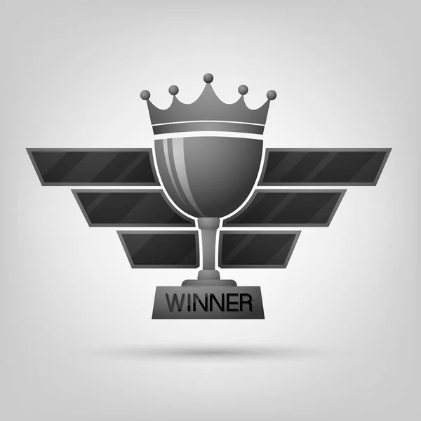 Trophy cup with wing — Stock Vector
