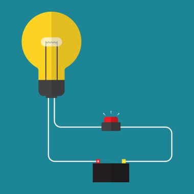 Circuit. concept of power switch. flat design clipart