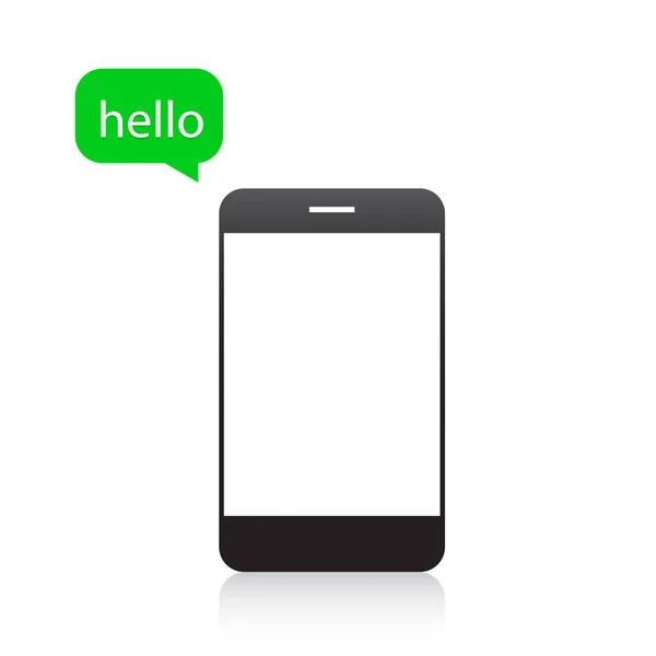 Hello message in the smartphone — Stock Vector