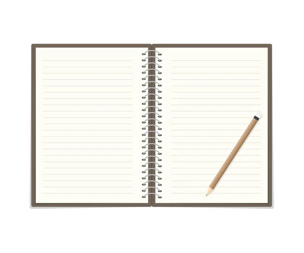 Notizbuch mit Bleistift — Stockvektor