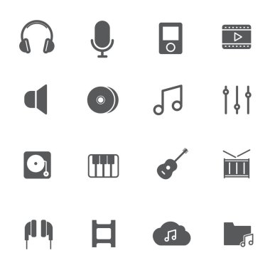 Müzik simgeler. vektör çizim.
