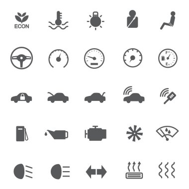 Car dashboard icons. Vector illustration.