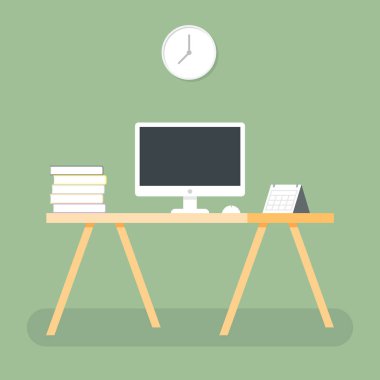 Bilgisayar lı masa ofisi masaüstü