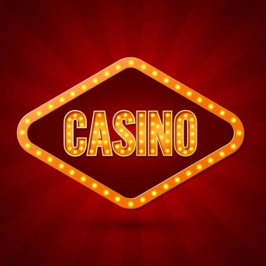 Casino Banner aydınlatma. Vektör çizimi