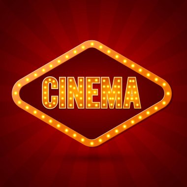 Sinema. Banner Aydınlatma. Vektör çizimi