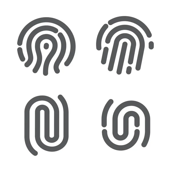 Set of fingerprint — Stock Vector