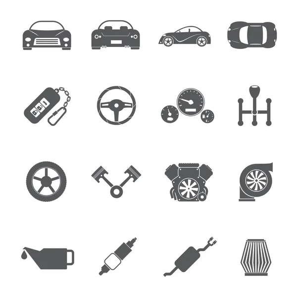 Auto onderdelen pictogrammen — Stockvector