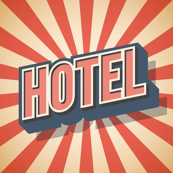 Retro plakát. Hotel Label. Vektoros illusztráció — Stock Vector