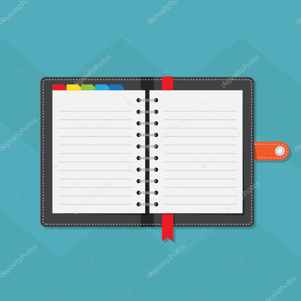 Notebook colorful tabs with line paper