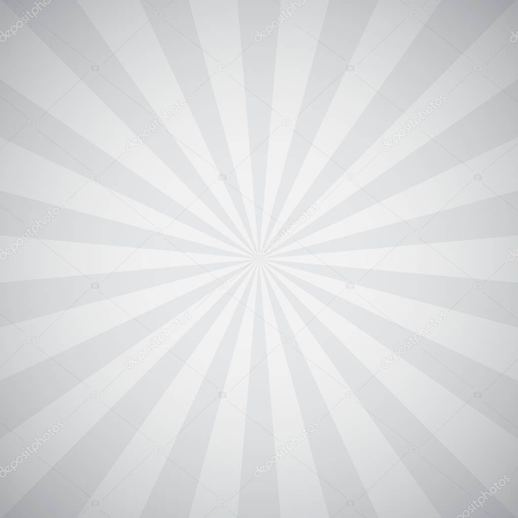 Sunburst gray background. Vector illustration