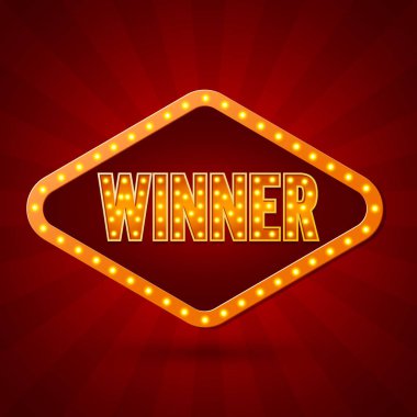 Kazandım. Bayrak Işığı. Vektör illüstrasyonu