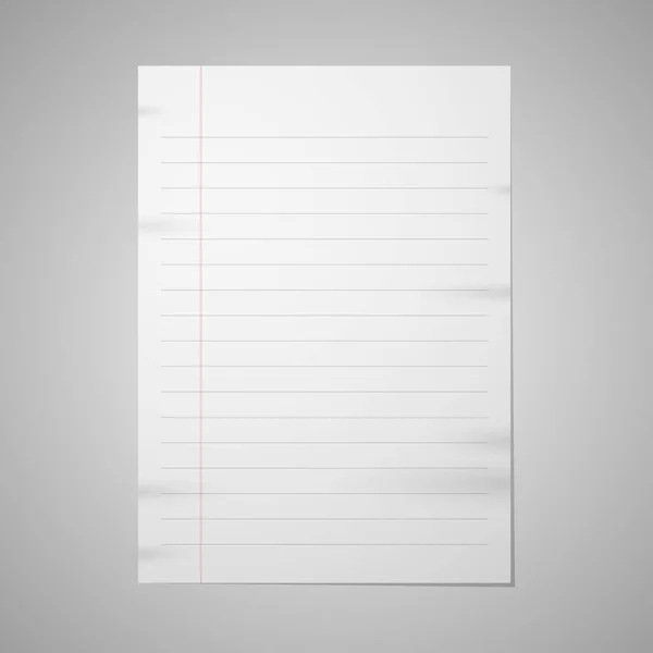 Blanco papier met voorste rode lijn — Stockvector