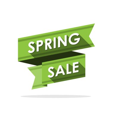 Bahar indirimi. Etiket şerit tasarımı.