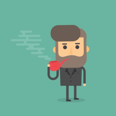 Boru ile İşadamı Patron.