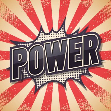 Retro poster, Güç, Vektör illüstrasyon.