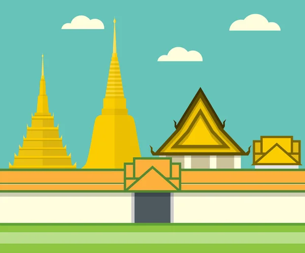 Thailand Temple Landmark — Stock Vector