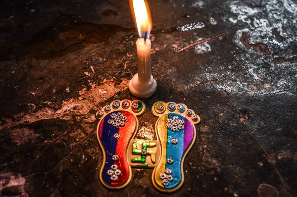 Hint festivali Diwali deep awali 'de Tanrı' nın ayak izleri.