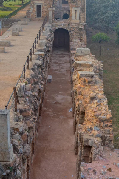 Sun Create Some Dramatic View Fort Monument Hauz Khas Memorial — Stock Photo, Image