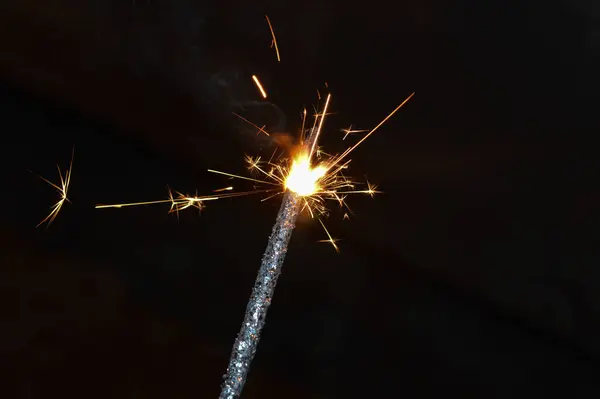 Indian Lady Playing Fire Cracker Rose Candle Indian Festival Diwali — Stock Photo, Image